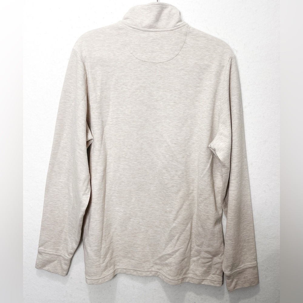 Vineyard Vines Men’s Performance Saltwater Quarter-Zip Pullover Sweater Oatmeal - Picture 2 of 8